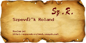 Szpevák Roland névjegykártya
